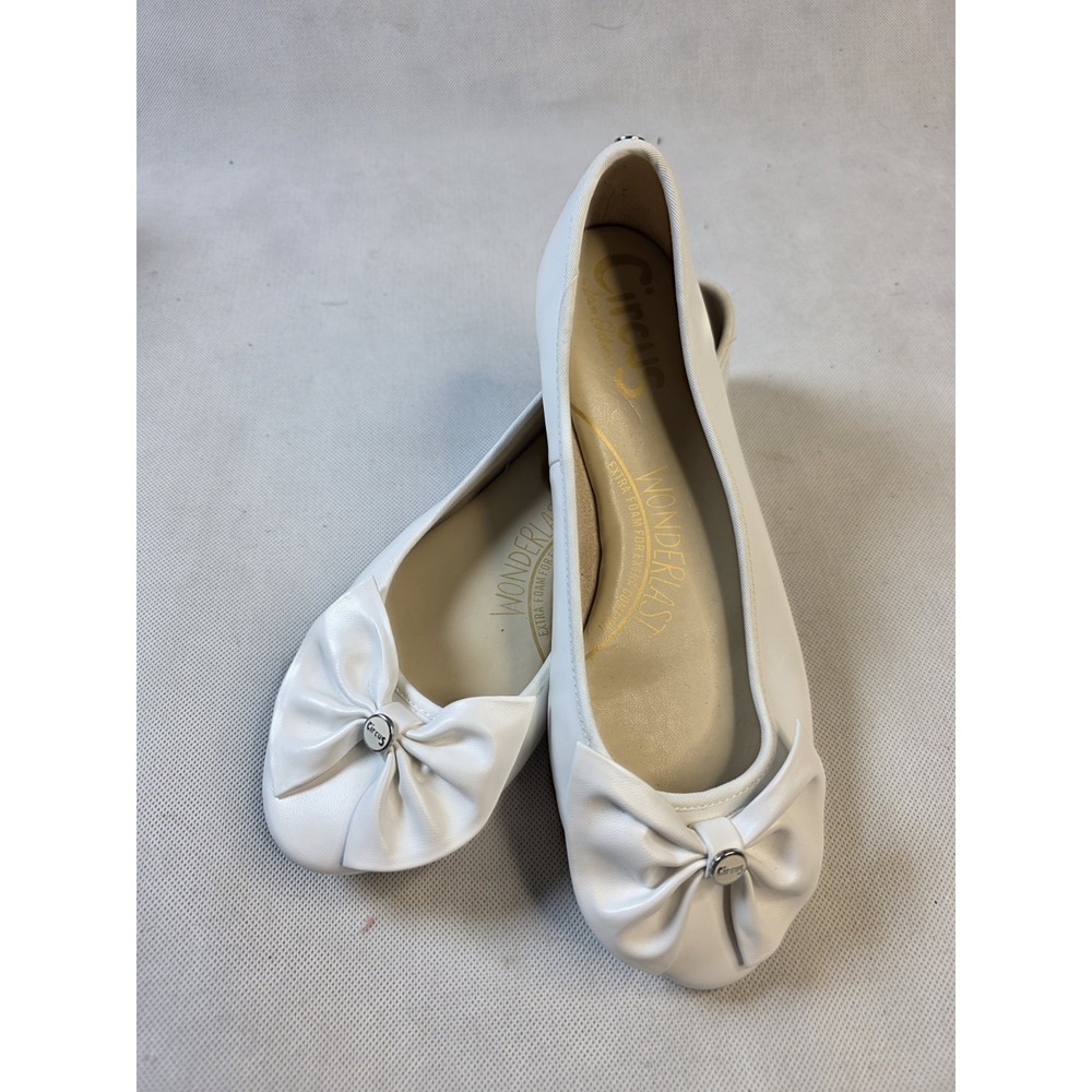 Circus by Sam Edelman White Bow Ballet Flats Women's Size 9 Comfort Shoes